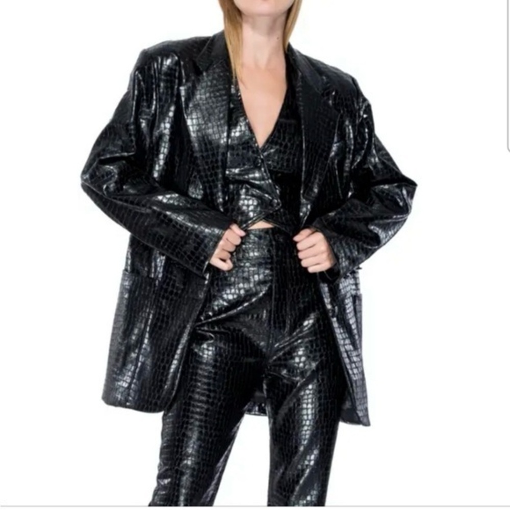 AFRM Black Textured Blazer